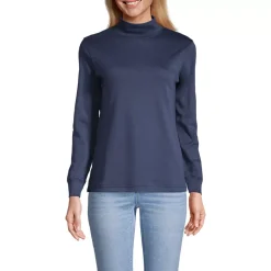 Women's Long Sleeve Supima Mock Turtleneck