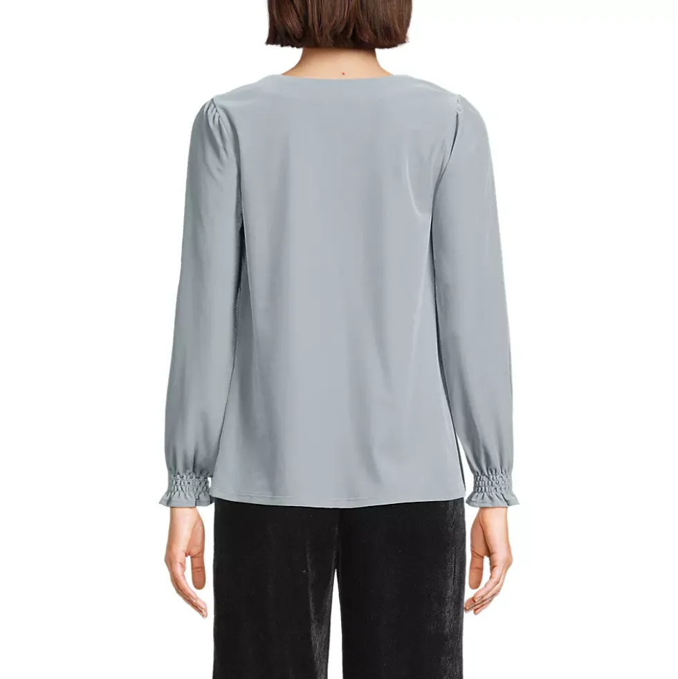 Women's Long Sleeve Velvet Blouse