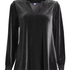 Women's Long Sleeve Velvet Blouse