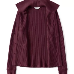 Women's Long Sleeve Waffle Collared Shacket