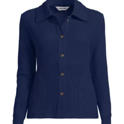 Women's Long Sleeve Waffle Collared Shacket