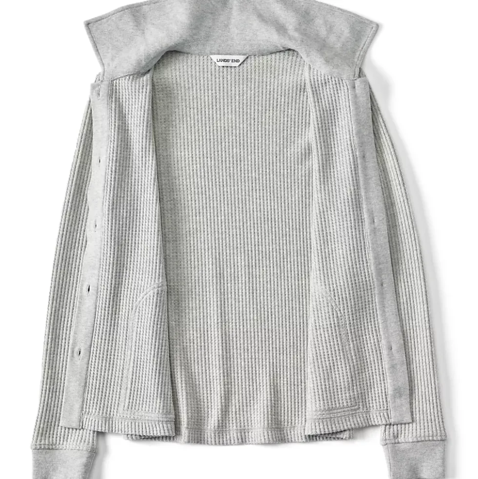 Women's Long Sleeve Waffle Collared Shacket