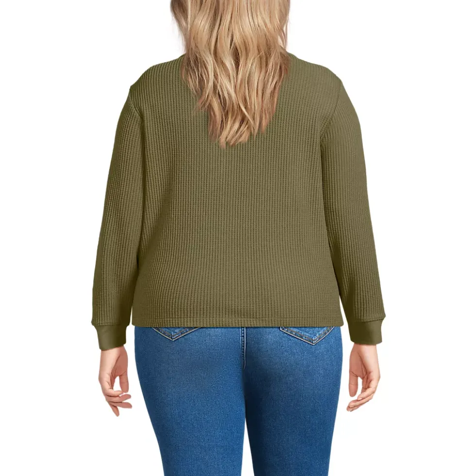 Women's Long Sleeve Waffle Collared Shacket