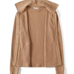 Women's Long Sleeve Waffle Collared Shacket