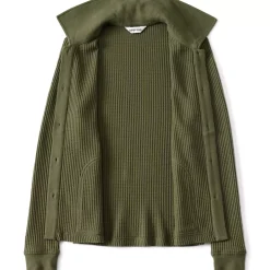 Women's Long Sleeve Waffle Collared Shacket