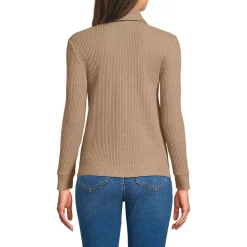 Women's Long Sleeve Waffle Collared Shacket