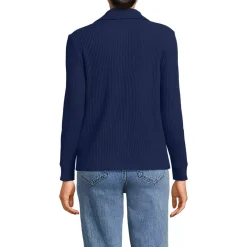 Women's Long Sleeve Waffle Collared Shacket
