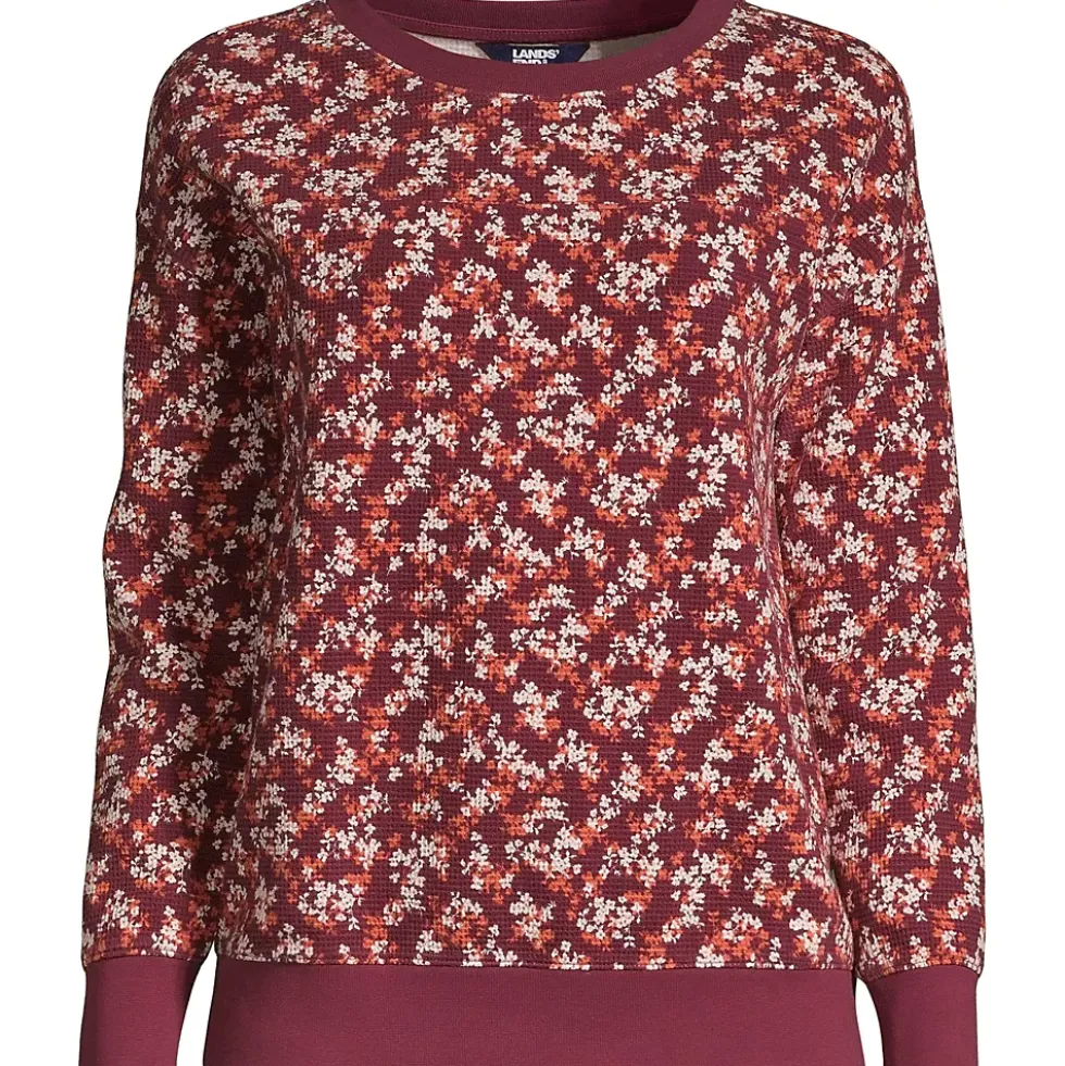 Women's Long Sleeve Waffle Crewneck Top
