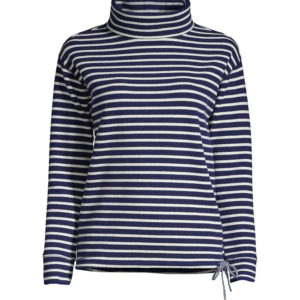 Women's Long Sleeve Waffle Funnel Neck Top