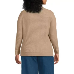 Women's Long Sleeve Waffle Quarter Zip Pullover