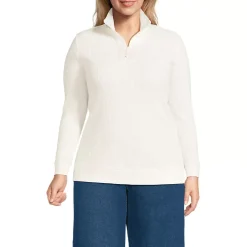 Women's Long Sleeve Waffle Quarter Zip Pullover