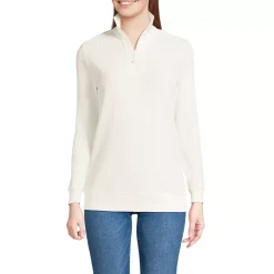 Women's Long Sleeve Waffle Quarter Zip Pullover