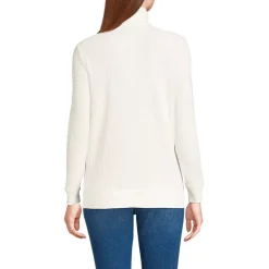 Women's Long Sleeve Waffle Quarter Zip Pullover