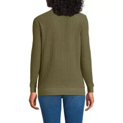 Women's Long Sleeve Waffle Quarter Zip Pullover