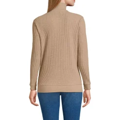 Women's Long Sleeve Waffle Quarter Zip Pullover