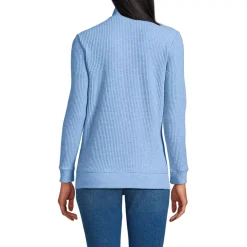 Women's Long Sleeve Waffle Quarter Zip Pullover