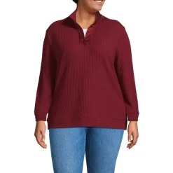Women's Long Sleeve Waffle Quarter Zip Pullover