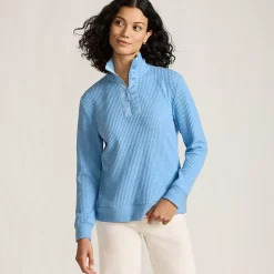Women's Long Sleeve Waffle Quarter Zip Pullover