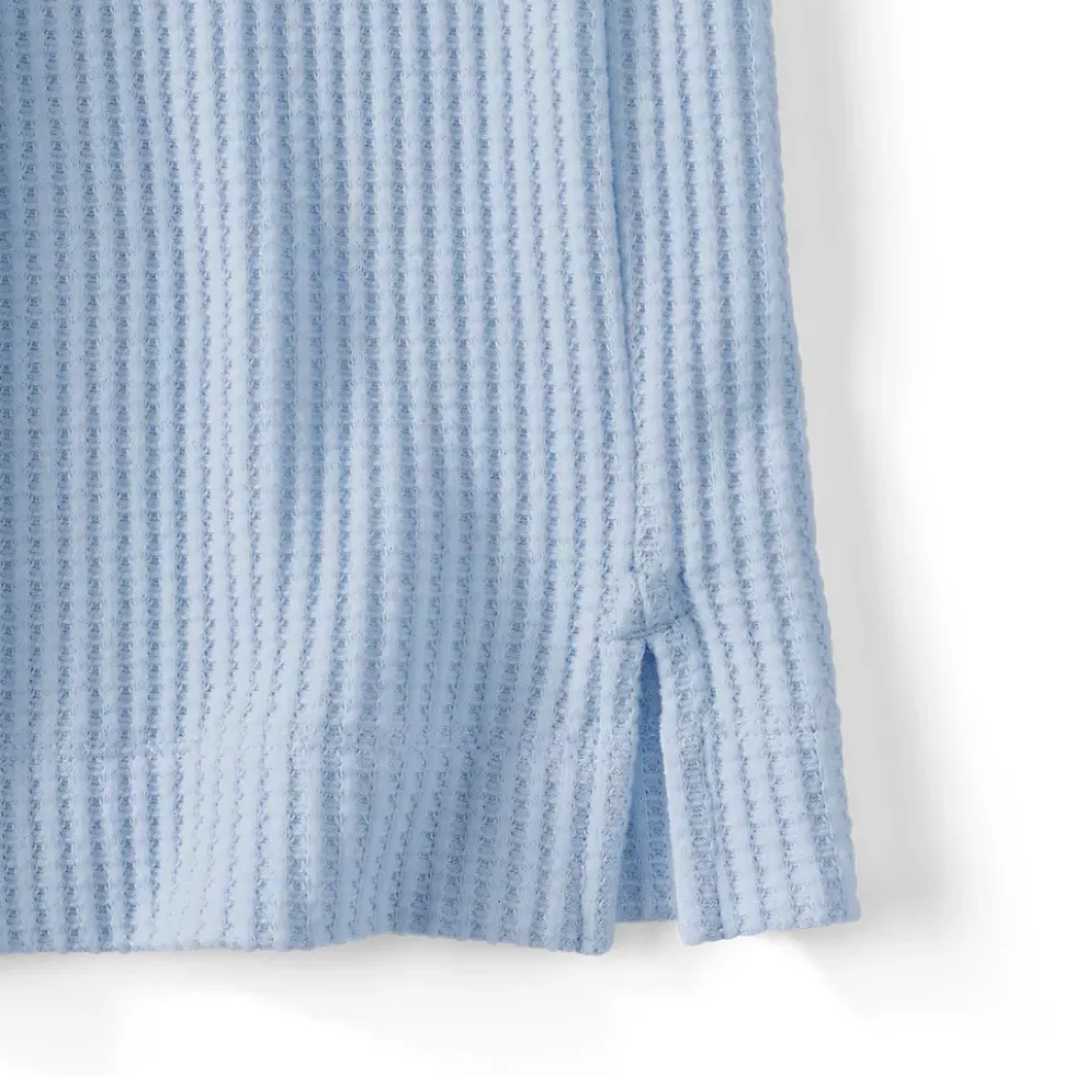 Women's Long Sleeve Waffle Shawl Collar Henley