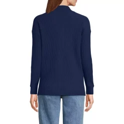 Women's Long Sleeve Waffle Shawl Collar Henley