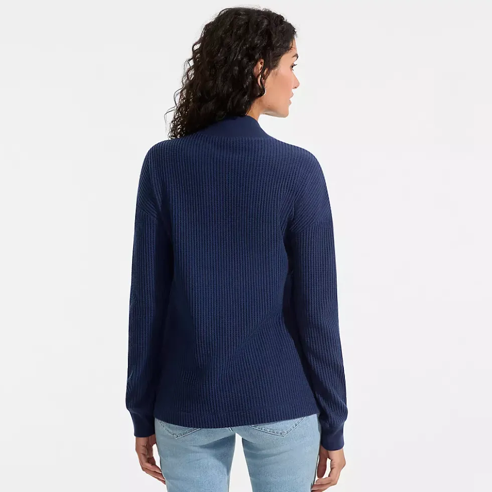 Women's Long Sleeve Waffle Shawl Collar Henley