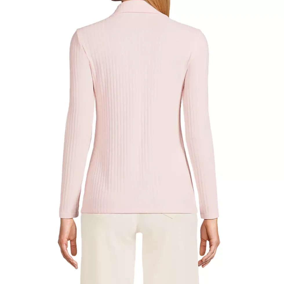 Women's Long Sleeve Wide Rib Button Front Polo