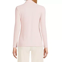 Women's Long Sleeve Wide Rib Button Front Polo