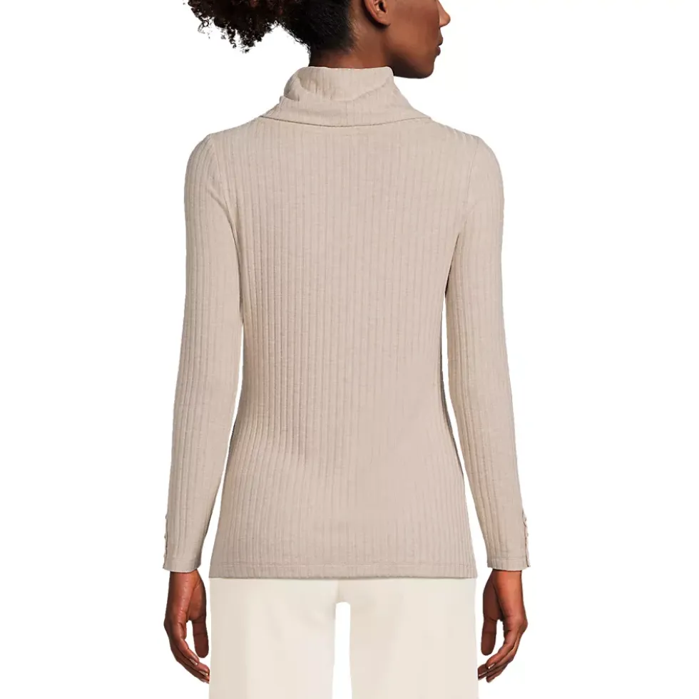 Women's Long Sleeve Wide Rib Turtleneck