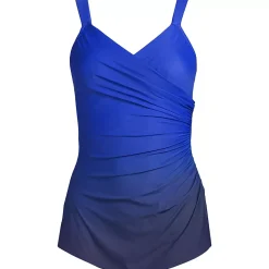 Women's Long SlenderSuit Tummy Control Chlorine Resistant Skirted One Piece Swimsuit