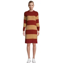 Women's Lounge Crew Neck Slounge Dress - Stripe