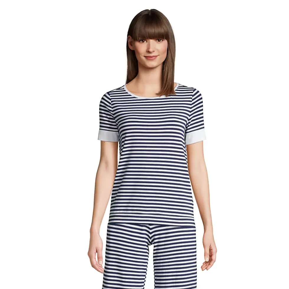 Women's Lounge Short Sleeve Crewneck Pajama T-shirt