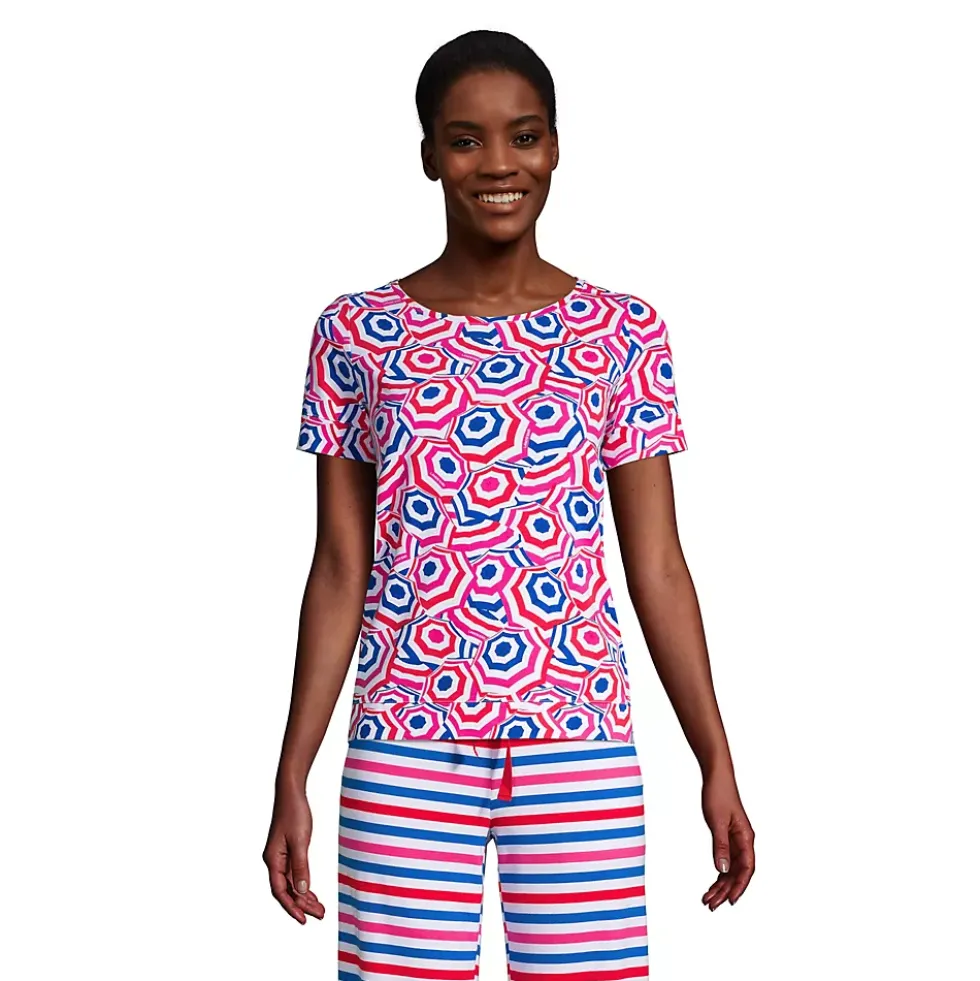 Women's Lounge Short Sleeve Crewneck Pajama T-shirt