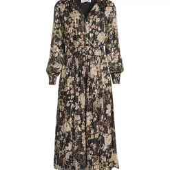 Women's Lurex Shadow Stripe Midi Dress