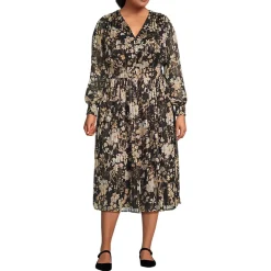 Women's Lurex Shadow Stripe Midi Dress