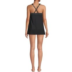 Women's Mastectomy Chlorine Resistant High Neck Swim Dress One Piece Swimsuit