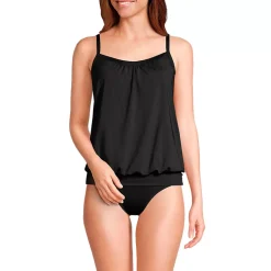 Women's Mastectomy Chlorine Resistant Blouson Tankini Swimsuit Top