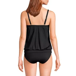 Women's Mastectomy Chlorine Resistant Blouson Tankini Swimsuit Top