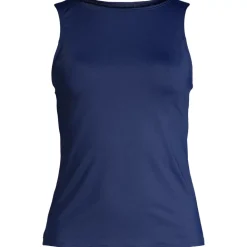 Women's Mastectomy High Neck UPF 50 Sun Protection Modest Tankini Swimsuit Top