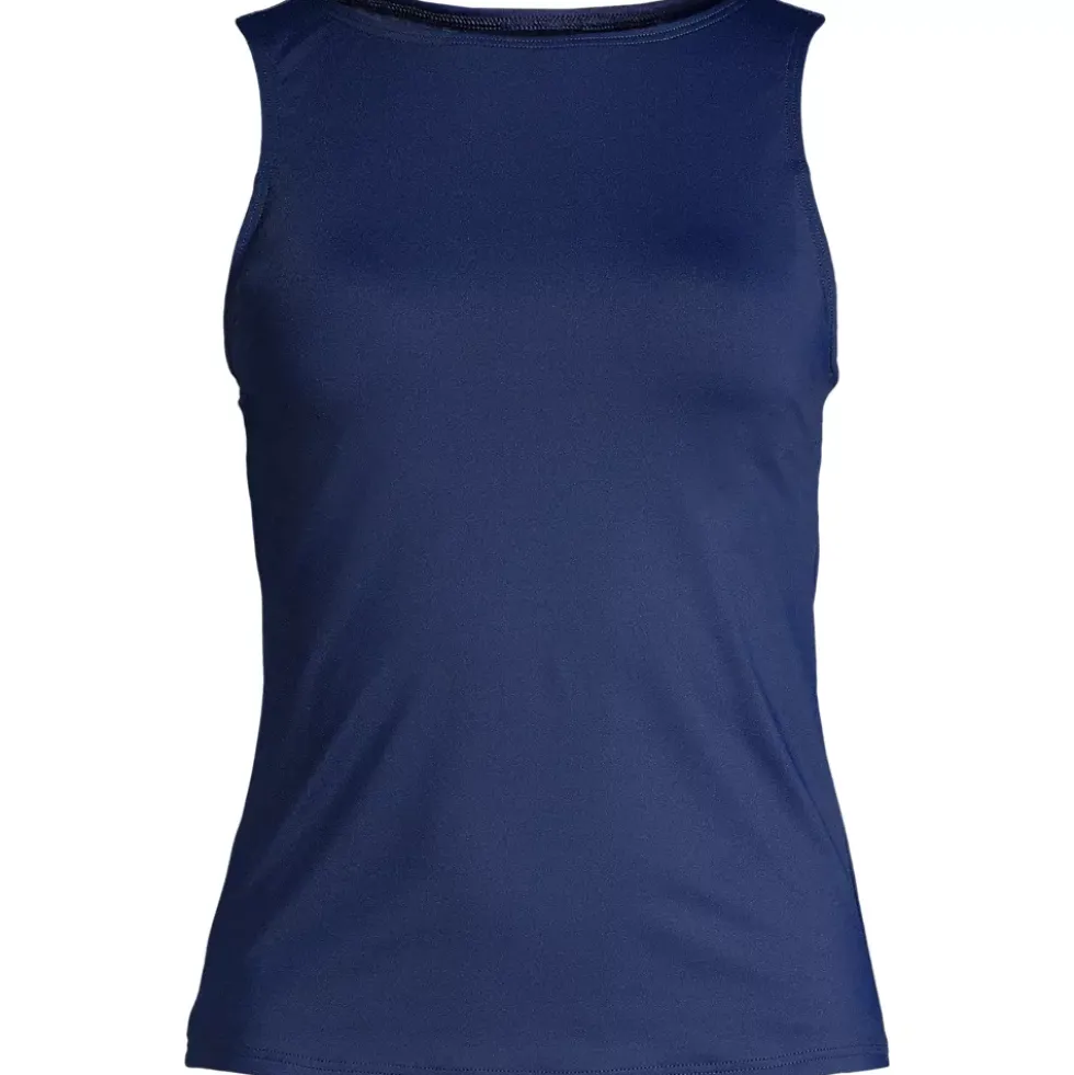 Women's Mastectomy High Neck UPF 50 Sun Protection Modest Tankini Swimsuit Top