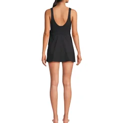 Women's Mastectomy Long Side Tie Mini Swim Dress Swimsuit