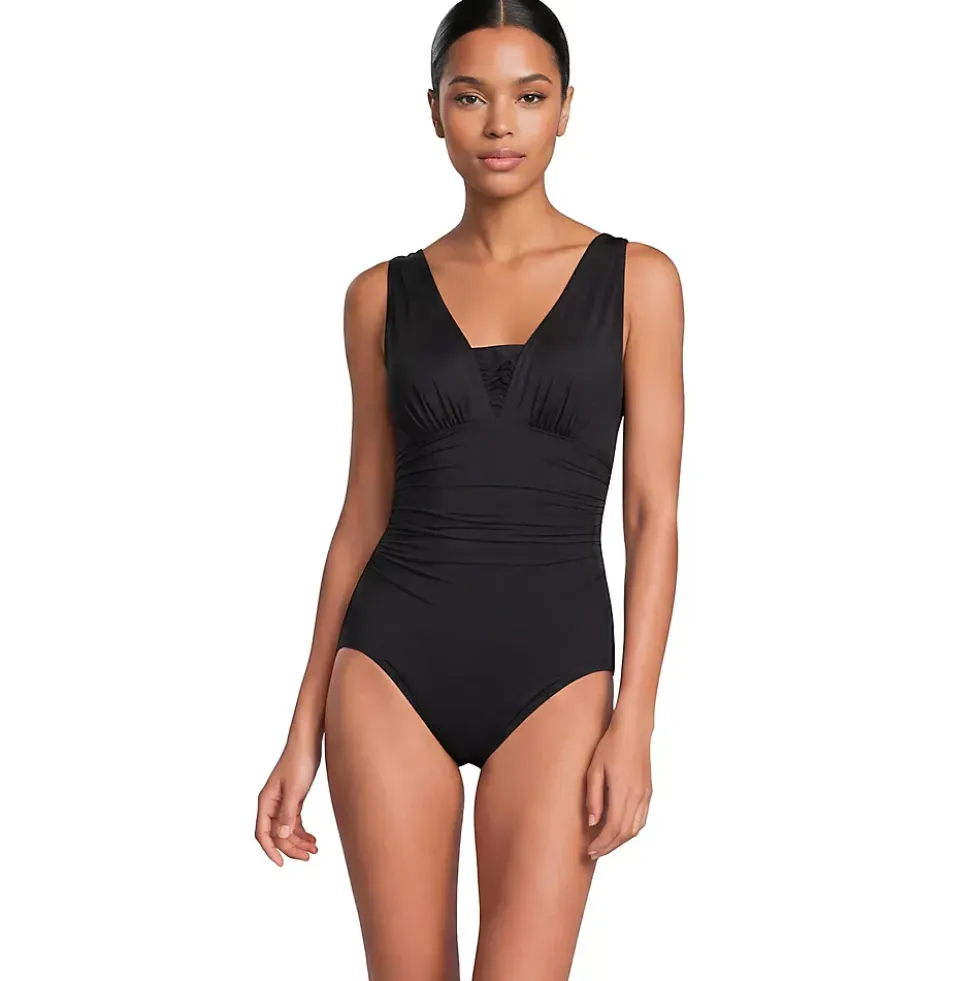 Women's Mastectomy New SlenderSuit Grecian Adjustable Low Leg One Piece