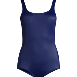 Women's Mastectomy Scoop Neck Tugless Sporty One Piece Swimsuit