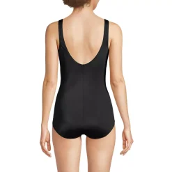 Women's Mastectomy Scoop Neck Tugless Sporty One Piece Swimsuit