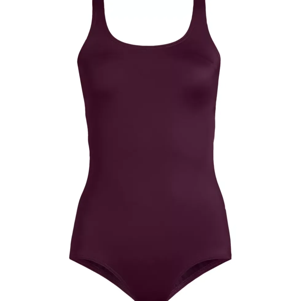 Women's Mastectomy Scoop Neck Tugless Sporty One Piece Swimsuit