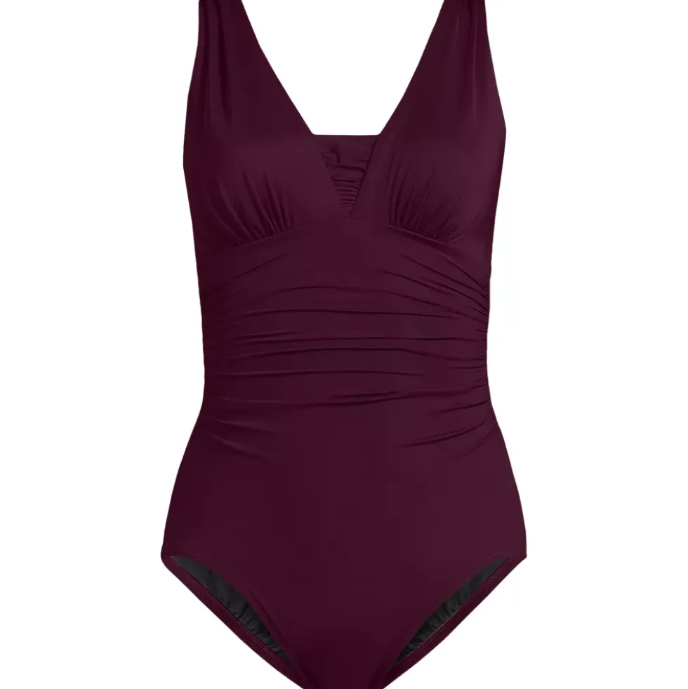 Women's Mastectomy SlenderSuit Grecian Tummy Control One Piece Swimsuit