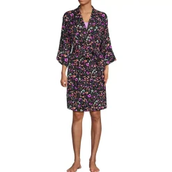 Women's Matte Satin 2 Piece Pajama Set - Nightgown and Robe