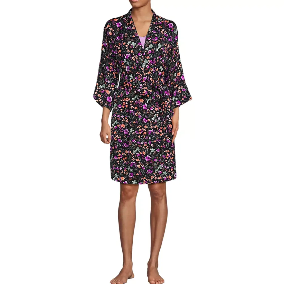 Women's Matte Satin 2 Piece Pajama Set - Nightgown and Robe