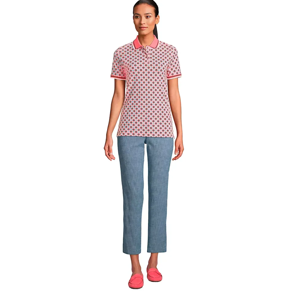 Women's Mesh Cotton Short Sleeve Polo Shirt