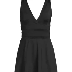 Women's Mesh V-neck Mini Swim Dress Swimsuit