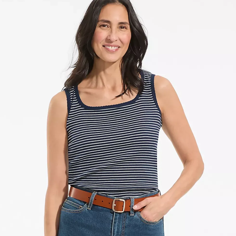 Women's Micro Rib Square Neck Tank